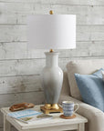 32" Gold Novelty Table Lamp With Drum Shade