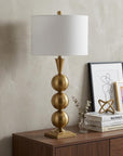 33" Gold Novelty Table Lamp With Drum Shade