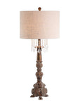 34" Brown Novelty Table Lamp With Drum Shade
