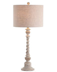 33" White Table Lamp With Drum Shade