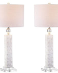Set of Two 32" Clear Novelty Table Lamps With Drum Shades