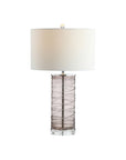 Set of Two 28" Mauve Table Lamps With Drum Shades