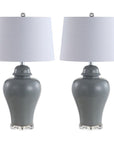 Set of Two 27" Clear Novelty Bedside Lamps With Empire Shades