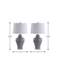 Set of Two 27" Clear Novelty Bedside Lamps With Empire Shades