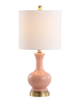 Set of Two 22" Gold Novelty Table Lamps With Drum Shades