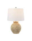 Set of Two 23" Clear Round Table Lamps With Empire Shades