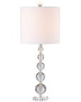 Set of Two 27" Clear Table Lamps With Drum Shades