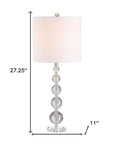 Set of Two 27" Clear Table Lamps With Drum Shades