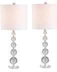 Set of Two 27" Clear Table Lamps With Drum Shades