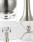 Set of Two 25" Clear Gourd Table Lamps With Drum Shades