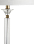 Set of Two 28" Clear And Gold Table Lamps With Drum Shades
