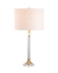 Set of Two 28" Clear And Gold Table Lamps With Drum Shades