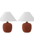 Set of Two 18" Clear Novelty Table Lamps With Empire Shades