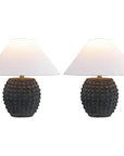 Set of Two 18" Clear Novelty Table Lamps With Empire Shades