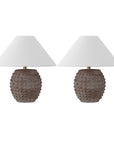 Set of Two 18" Clear Novelty Table Lamps With Empire Shades