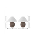 Set of Two 18" Clear Novelty Table Lamps With Empire Shades