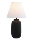 Set of Two 25" Black Urn Table Lamps With Cone Shades