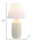 Set of Two 25" Cream Table Lamps With Cone Shades