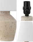 Set of Two 19" Cream Urn Bedside Lamps With Empire Shades