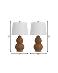 Set of Two 23" Clear Gourd Table Lamps With Empire Shades