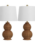 Set of Two 23" Clear Gourd Table Lamps With Empire Shades