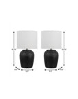 Set of Two 17" Clear Gourd Table Lamps With Drum Shades