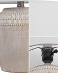 Set of Two 17" Clear Gourd Table Lamps With Drum Shades