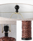 Set of Two 25" Black Table Lamps With Drum Shades
