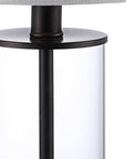 Set of Two 21" Antiqued Bronze USB Table Lamps With Drum Shades