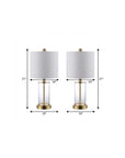 Set of Two 21" Gold USB Table Lamps With Drum Shades