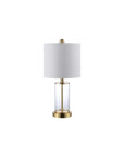 Set of Two 21" Gold USB Table Lamps With Drum Shades