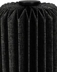 9" Black Geometric Bedside Lamp With Cylinder Shade