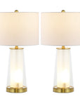 Set of Two 26" Gold Lighthouse Table Lamps With Drum Shades