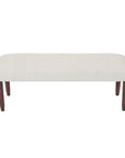 47" Cream and Brown Boucle and Solid Wood Upholstered Bench