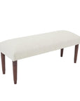 47" Cream and Brown Boucle and Solid Wood Upholstered Bench