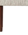 47" Cream and Brown Boucle and Solid Wood Upholstered Bench