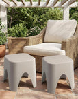 15" Plastic Outdoor Footstool Ottoman
