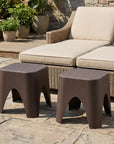 15" Plastic Outdoor Footstool Ottoman