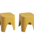 15" Plastic Outdoor Footstool Ottoman