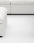 White Linen Blend Modular L Shaped Six Piece Corner Sectional With Ottoman