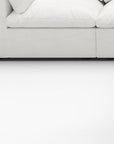 White Linen Blend Modular L Shaped Five Piece Corner Sectional