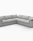 White Linen Blend Modular L Shaped Five Piece Corner Sectional