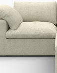 79" White and Black Linen Blend Modular Loveseat With Storage