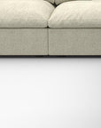 White Linen Blend Modular L Shaped Five Piece Corner Sectional