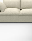 White Linen Blend Modular L Shaped Five Piece Corner Sectional