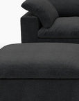 White Linen Blend Modular L Shaped Six Piece Corner Sectional With Ottoman