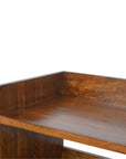 35" Chestnut Solid Wood Storage Bench With Shoe Storage
