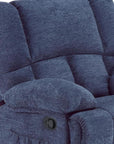 39" Blue Polyester Blend Manual Recliner
