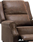 36" Brown Faux Leather Manual Recliner