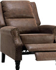 36" Brown Faux Leather Manual Recliner